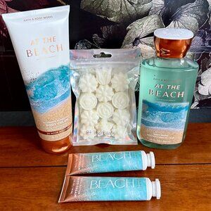 NEW 5-Pc AT THE BEACH Body Cream, Wax Melts, Body Wash, and 2 Hand Creams BBW